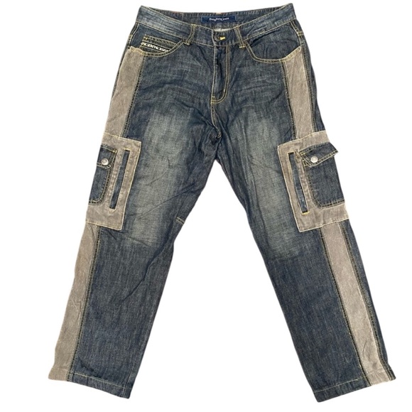 Designer x Japanese BANG BANG Jean Cargo Multipocket Corduroy Pants Size 30